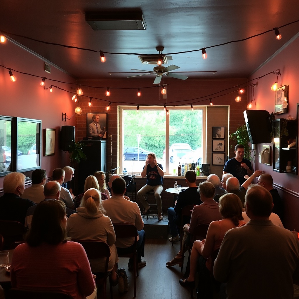 Open-mic night at the café