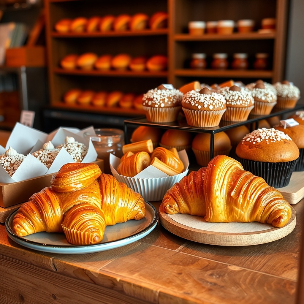 Assorted freshly baked pastries